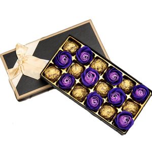 5st 18Grids Chocolate Paper Box med Tray Candy Present Bag Boxar Packaging Valentines Day Baby Shower Wedding Birthday Supplies 240223