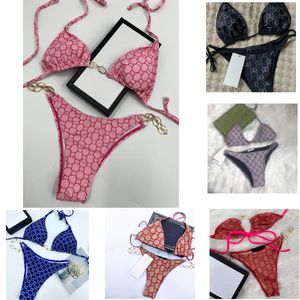 summer bikinis fashion popular two piece swimsuit Letter printing Swim Wear Women Sexy Bikini Set Backless Bathing Suit