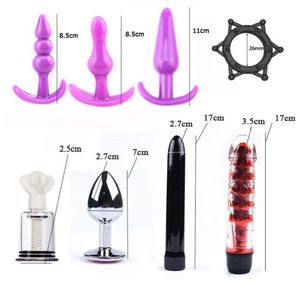 Kadınlar 25pcs Seks Oyuncaklar Erkek Kelepçeler Mipple Kelepçeleri Kırbaç Seks Silikon Metal Anal Fiş Buttur BDSM Vibratör Bonaj Set 3402128