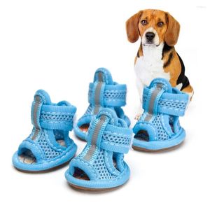 Köpek giyim 4 PCS Kadın Sabah Sesli Ayak Pet Ayakkabı Kısa Botlar Sandal Pembe Kadınlar Kadınlar