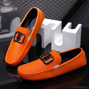 Men Loafers PU Solid Color Round Toe Low Heel Comfortable and Breathable Business Gentleman British Casual Men Shoes