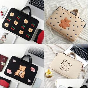 Laptop Cases Backpack Cute Bear Bag Sleeve 11.6 12 13 14 15 15.6 Inch Er Laptops Carrying Handbag For Book Air Pro Pc Len Magicbook Dr Otwec