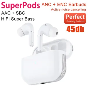 Superpods Pro 2 3 ANC TWS Bluetooth 5.2 Słuchawki Aktywne szum słuchawki BES 2500ZP AIROHA 1562A Gamer Sports Earbuds