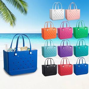 Boggest Bag Silicone Beach large tote Luxury Eva Plastic Beach Bags Pink Blue Candy Women cosmetic Bag PVC Basket travel Storage bags jelly summer Outdoor Handbag