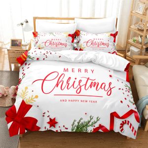 Set Merry Christmas Bedding Set Children Duvet Cover Set Fashion Quilt Cover Boys and Girls Christmas Comforter Cover Bedding Sets Sheer Curtains