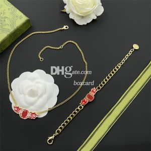 Designer Necklaces Bracelets Sets Trendy Double Letter Gold Chain Necklaces Charming Bracelets For Men Women