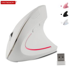 Mice Wireless Right Hand Vertical Mouse Ergonomic Gaming Mouse 2.4G 1600 DPI USB Optical Wrist Healthy Mice Mause For PC Computer
