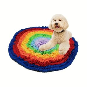 Toys Pet Dog Snuffle Mat Nose Luktträning Sniffing Pad Dog Puzzle Toy Slow Feeding Bowl Food Dispenser Mattor Washable Dog Toys