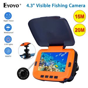 Finders EYOYO 15M/20M 1000TVL Fish Finder Underwater Ice Fishing Camera 4.3" LCD Monitor 8PCS LED Night Vision Camera for Ice Fishing