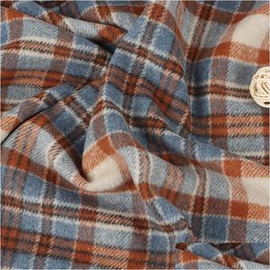 Arts And Crafts Accessories 10% Wool Plaid Woolen Fabric New Fashion Womens Mens Coat Custom Suit Cloth Blend Diy Clothing Drop Delive Dhrct