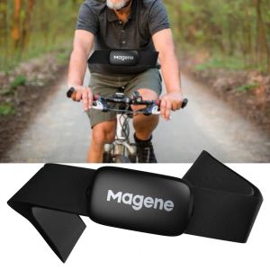 Attrezzatura Magene Fascia cardio regolabile IP67 Impermeabile Bluetooth compatibile 4.2 Fascia toracica per cardiofrequenzimetro per lo sport