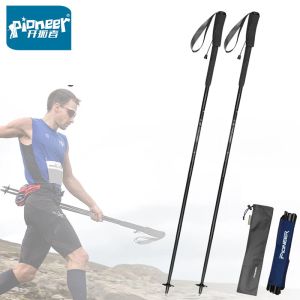 Çubuklar Öncü Yeni Trail Koşu Kutupları Halat Kilit Sistemi Bastonlar 4 Bölüm 99% Karbon Fiber Trekking Pole Yürüyüş Kampı 1 PCS