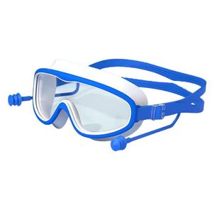 Büyük Çerçeve Çocuklar Yüzme Goggles Anti Sis Geniş Görünüm Erkek Çocuklar İçin Yüzme Dişli Çocuk Gözlükleri Yüzme Havuzu Aksesarları İçin Yüksek Tanımlı PC Goggles