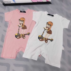 Nya nyfödda jumpsuits Två hjulmönster Spädbarn Bomull Bodysuit Storlek 59-90 Toddler Kläddesigner Baby Crawling Suit 24Feb20