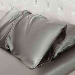 100% naturlig mullbärsilkkudde Dekorativ lyx 6A Golden Throw Pillow Cover 25 Momme Solid Pure Silky Bed Cushion Falls 240223