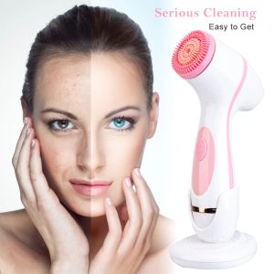 Enheter 3 i 1 elektrisk roterande ansiktsrengöring borste vattentät por Ceanner Deep Cleaning Spin Bruars Blackhead Remover Ansiktsmassage