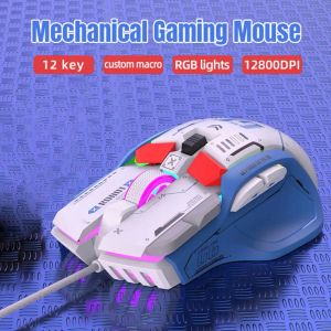 Myszy przewodowe mysie Bluetooth Gaming Gaming Mysz Ergonomiczna małona z podświetleniem RGB 13 RGB Myszy oświetleniowe na laptop