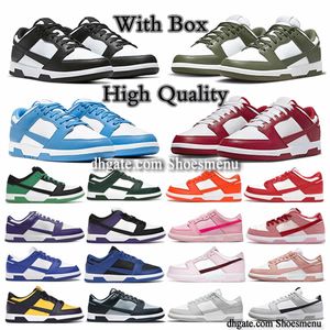 Kommt mit Box Low Shoes White Black Panda Triple Pink Foam UNC University Blue Red Olive Green Grey Fog Holiday Special Cost Syracuse Chicago Georgetown Navy Orange