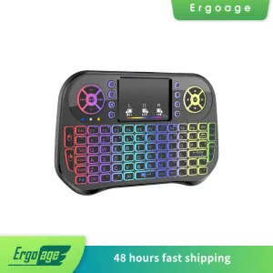 Keyboards Ergoage Wireless Bluetooth Backlit i10 Mini Flying Mouse Keyboard Touchpad Lithium Battery TV Box PS3 Smart TV Tablet PC Laptop