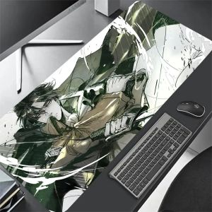 PADS Titan Levi Ackerman MousePad大型ゲーミングマウスパッドロックエッジ厚いコンピューターキーボードテーブルデスクマット