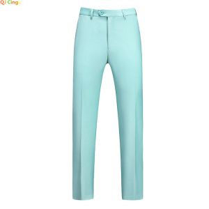 Pants Light Gree Men's Middle Waist Pants 25 Color Choice Elegant Office Male Fashion Work Men Modest Green Pink Yellow Large Size 6XL