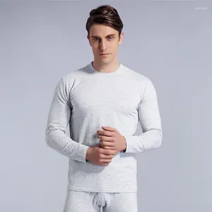 Roupa interior térmica masculina conjuntos de algodão masculino outono inverno o colarinho thermo longo johns marca quente topos calças terno