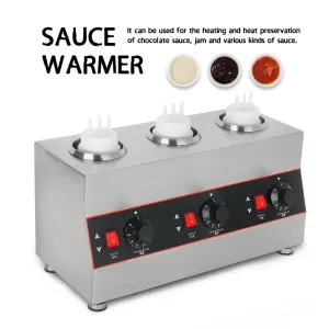Processors Sauce Warmer Commercial Chocolate Warming Machine Rostfritt stål Electric Soy Jam Heater Filling Machine 1/2/3 flaskor 110V220V