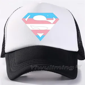 Ball Caps Super Trans Pride Summer Trucker Cool Black Adult Baseball Mesh Net Hat for Men Adjustable