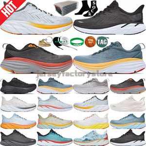 Novo ONE Running Shoes Homens Mulheres Bondi Clifton 8 Carbono Sapato Atlético Absorção de Choque Estrada Escalada Mens Mulheres Respirável Jogging Outdoor Runner Sneakers