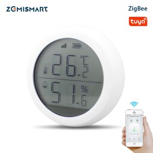 Controlla il sensore di temperatura e umidità Zemismart Tuya Zigbee con display LCD Monitor in tempo reale Collegamento intelligente per la casa intelligente