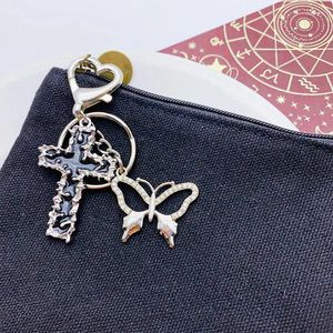 Chaveiros retro espinho em forma de cruz espumante strass borboleta chaveiro moda jóias acessórios presente saco charme carro chaveiro