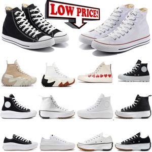 2024 Ny stil designer canvas skor män kvinnor tjock botten plattform casual skor klassisk svart och vit hög topp låg topp bekväma sneakers lågt pris