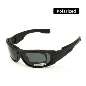 Polarisierte ballistische Armee-Sonnenbrille, Daisy One C6, Militärbrille, Rx-Einsatz, 4 Linsen-Set, Herren, Kampf, Kriegsspiel, taktische Brille 240223