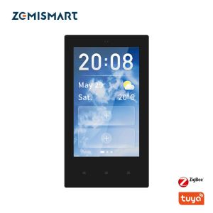 Kontroll Zemismart Tuya Smart Central Control Panel oss 4 tum väggmontering multifunktionell panel inbyggd i trådlöst Zigbee Hub Smart Life