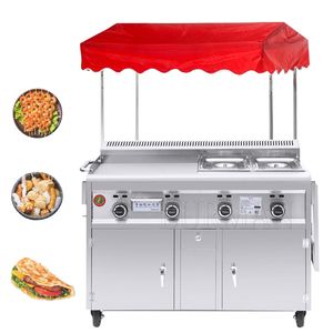 Hot New Standard Fast Food Truck Square Top Mobile Multifunction Dining Car Snack Cart