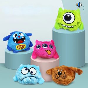 Toys Interactive Dog Toys Bouncing Giggle Shaking Ball Dog Plush Toy Electronic Vibrating Automatic Moving Sounds Monster Puppy Toys