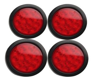 4 tum rund röd 12 LED -stopp sväng signal ljus för lastbil trailer dc 12v5171628