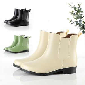 Wasser Stiefel Frau Regen PVC Knöchel Gummi Schuhe Frauen Arbeiten Garten Galoschen Wasserdichte Rain Botas Lluvia Mujer 240228