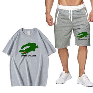 Neue Sommer männer zwei-stück einfarbig gedruckt casual T-shirt und Shorts set herren sportswear 2024 Mode kurzarm set