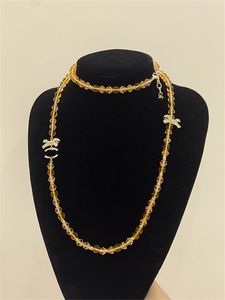 Höst- och vintertröja kedja C designer halsband för lady pärlkedjor märke guld kristall lyx smycken cclies kvinnor lång kedja 323