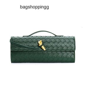 Lady New Single Bottegs Venets Bag Long Bags Handmade Tecido Francês 2024 Embreagem Hardware Bloqueio Fivela Diagonal Cruz Andiamo Bolsa Ombro Mulheres 0Q2L