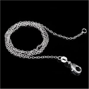 Kedjor 925 Sterling Sier Plated Link Rolo Chain Halsband med hummer CLASPS 16 18 20 22 24 tum kvinnor o juveler droppleverans smycken dhuov