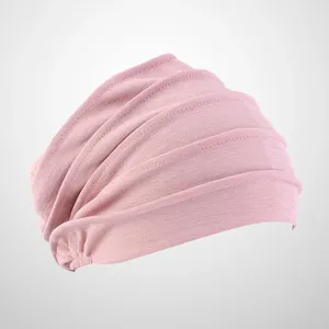 Boinas chapéu de algodão quimioterapia cabeça lenço turbante sono para mulher (rosa)