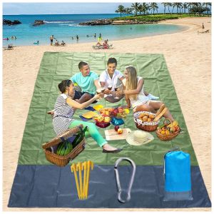Tappetino da campeggio all'aperto Tappetino da picnic Impermeabile Mini coperta da spiaggia portatile 2.1*2m / 2*1.4m Materasso pieghevole per viaggi Festa in famiglia