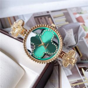 Zegarki mody kobiety kryształ kwiat duży litery w stylu luksusowy metalowy zespół kwarcowy zegarek Montre de Luxe prezenty D11