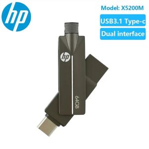Unidades HP USB Flash Drive 3.1 Tipo A Tipo C 32GB 64GB 128GB Pen Drive para PC Andriod Smartphone Memory Stick Armazenamento U Disk