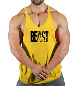 Vest Men s Singlets Gym Sports Shirt Man Sleeveless Sweatshirt Stringer Beast Wear T shirts Suspenders Clothing Top 2206131652201