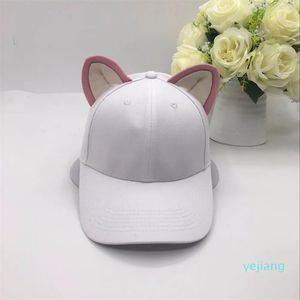 Ball Caps The cat ears baseball cap for women and girl made of pure cotton equestrian female cute hat