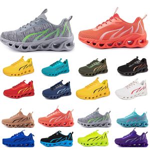 Frühlingsmänner Running Schuhe flach weicher Bule grau Neue Models Mode Farbblockierung Sport großer Größe A1 54