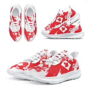 Scarpe casual INSTANTARTS Running Flag canadese Stampa Golf Designer Brand Gym Sneakers Calzature per ragazze